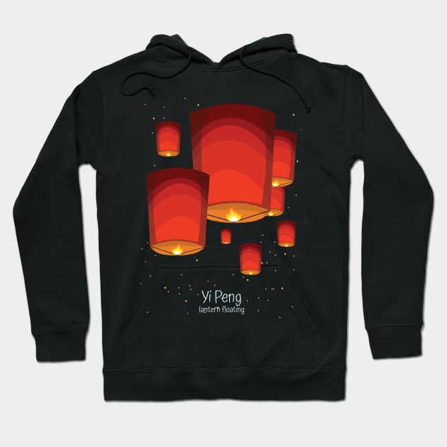 Yi Peng Lantern Floating Hoodie by KewaleeTee